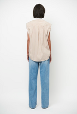 Dante 6 Rhobin Sleeveless Fringe Detail Shirt Sand Beige