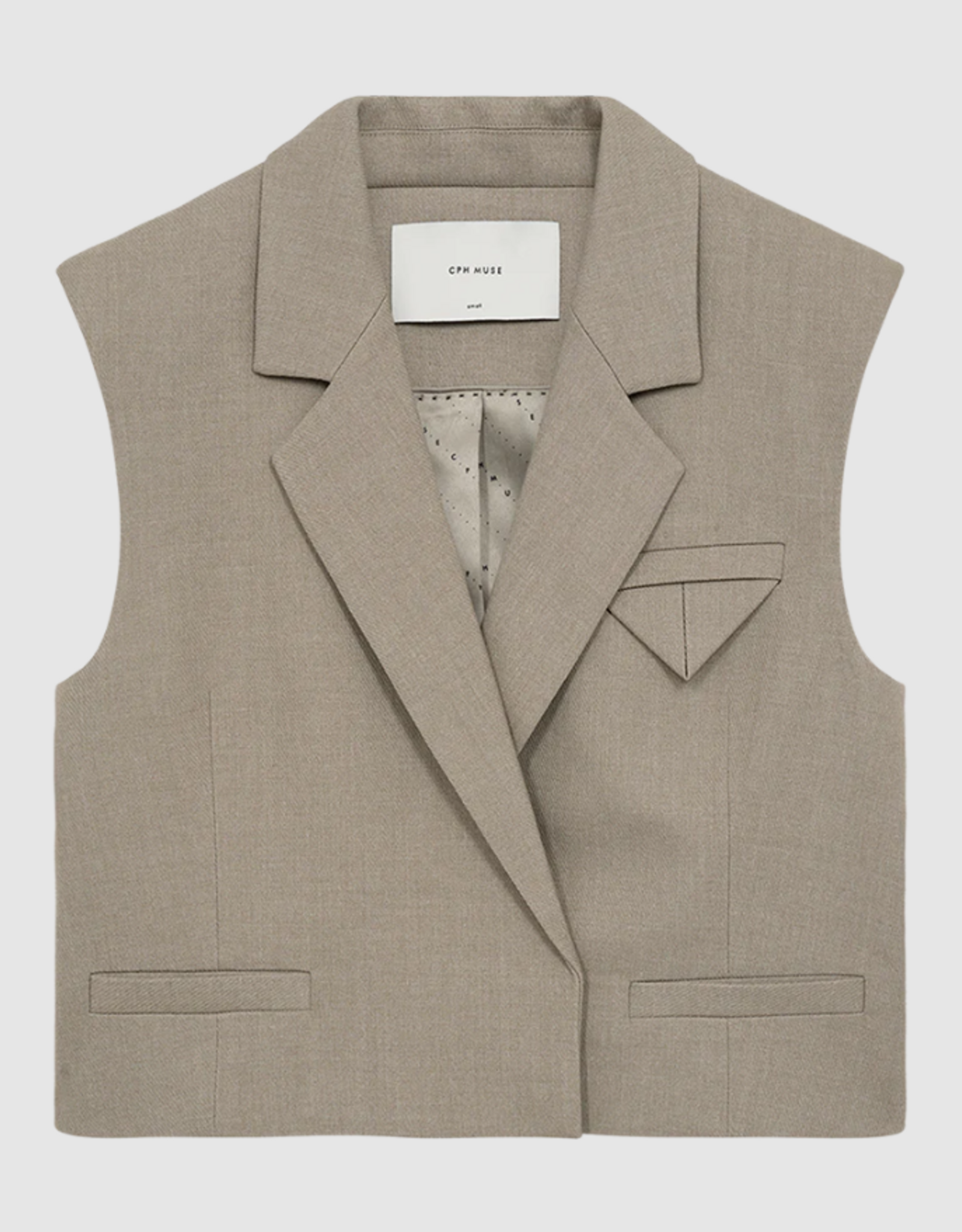 Cph Muse 207270 Tailor Double Pocket Waistcoat Winter Twig Melange