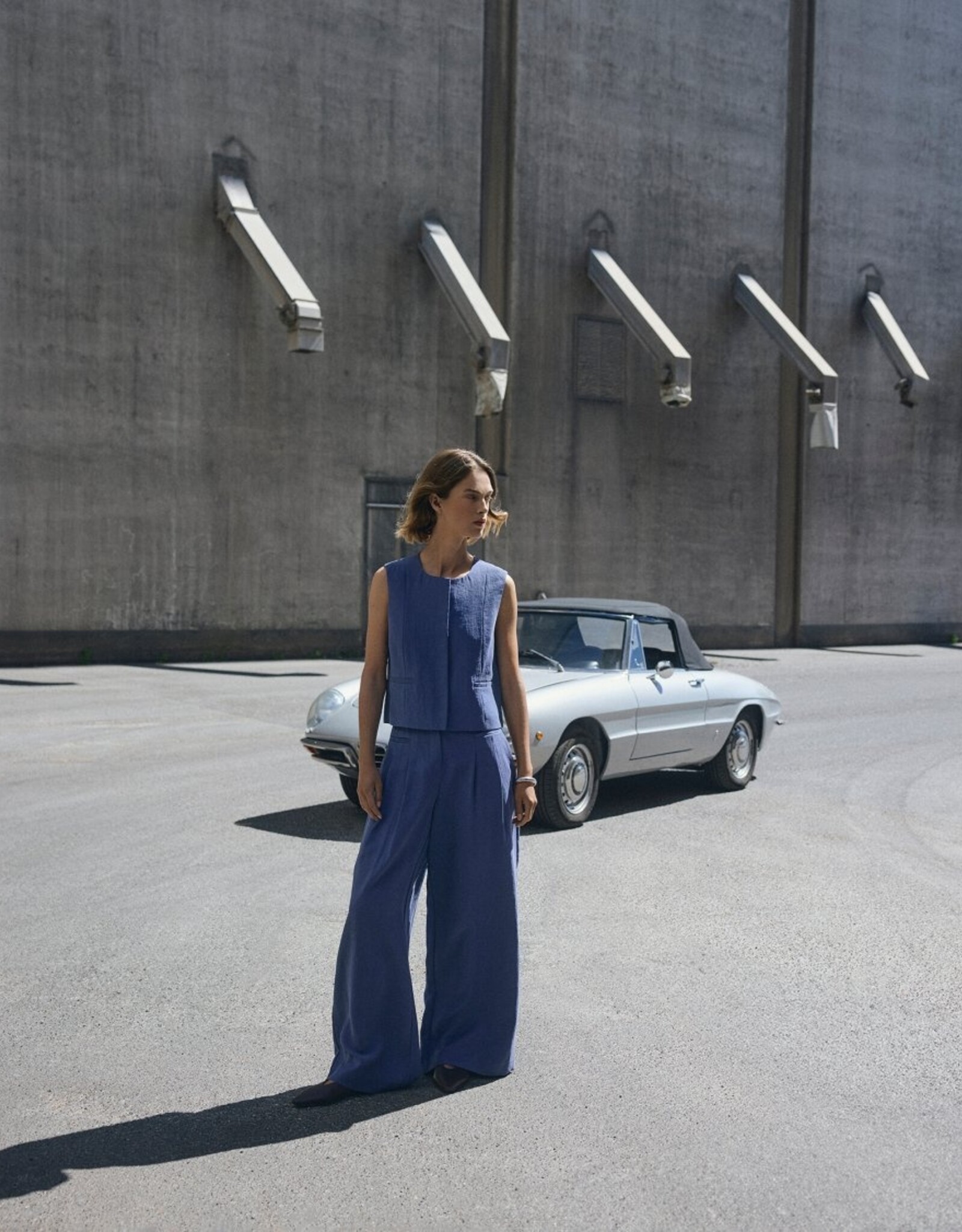 Moss Copenhagen Frode Waistcoat Vintage Indigo