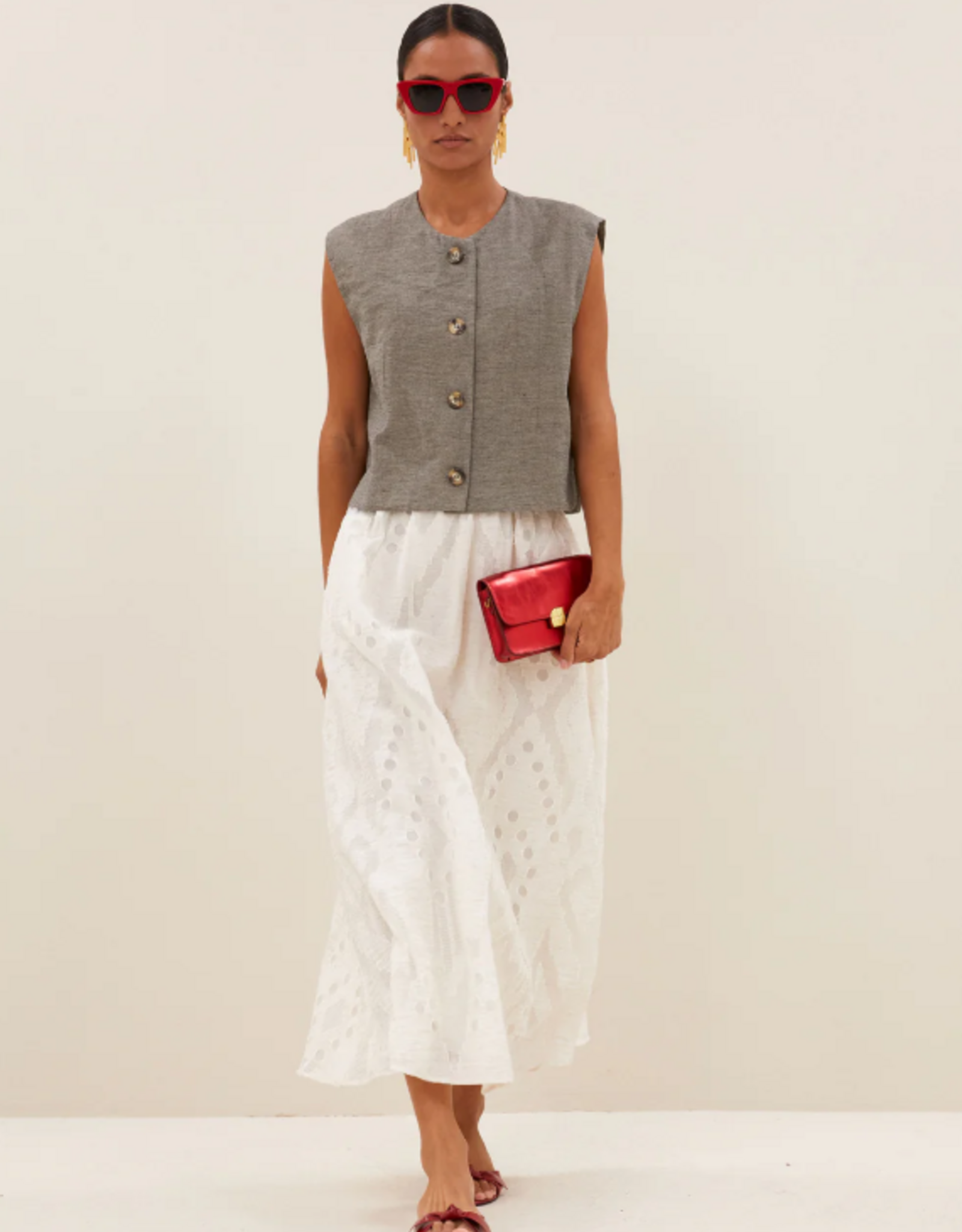 By Bar Nori Melange Gilet Charcoal Melee