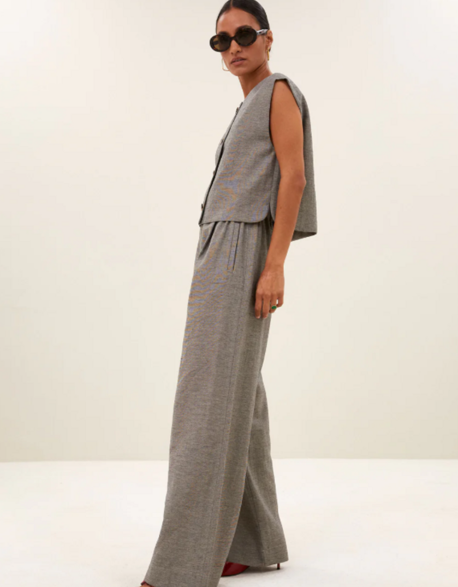 By Bar Nori Melange Gilet Charcoal Melee