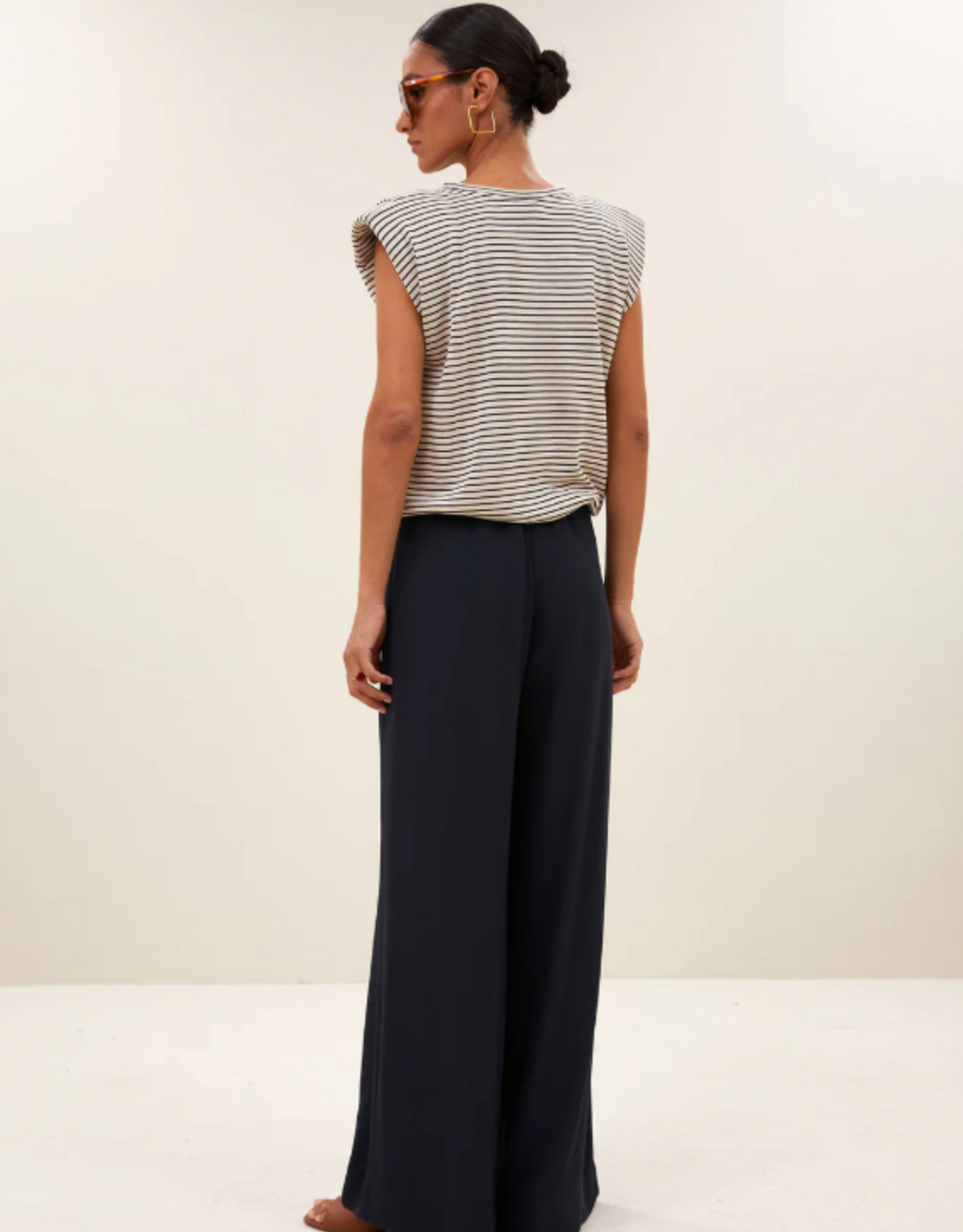 By Bar Nilou Small Stripe Top Admiral Blue