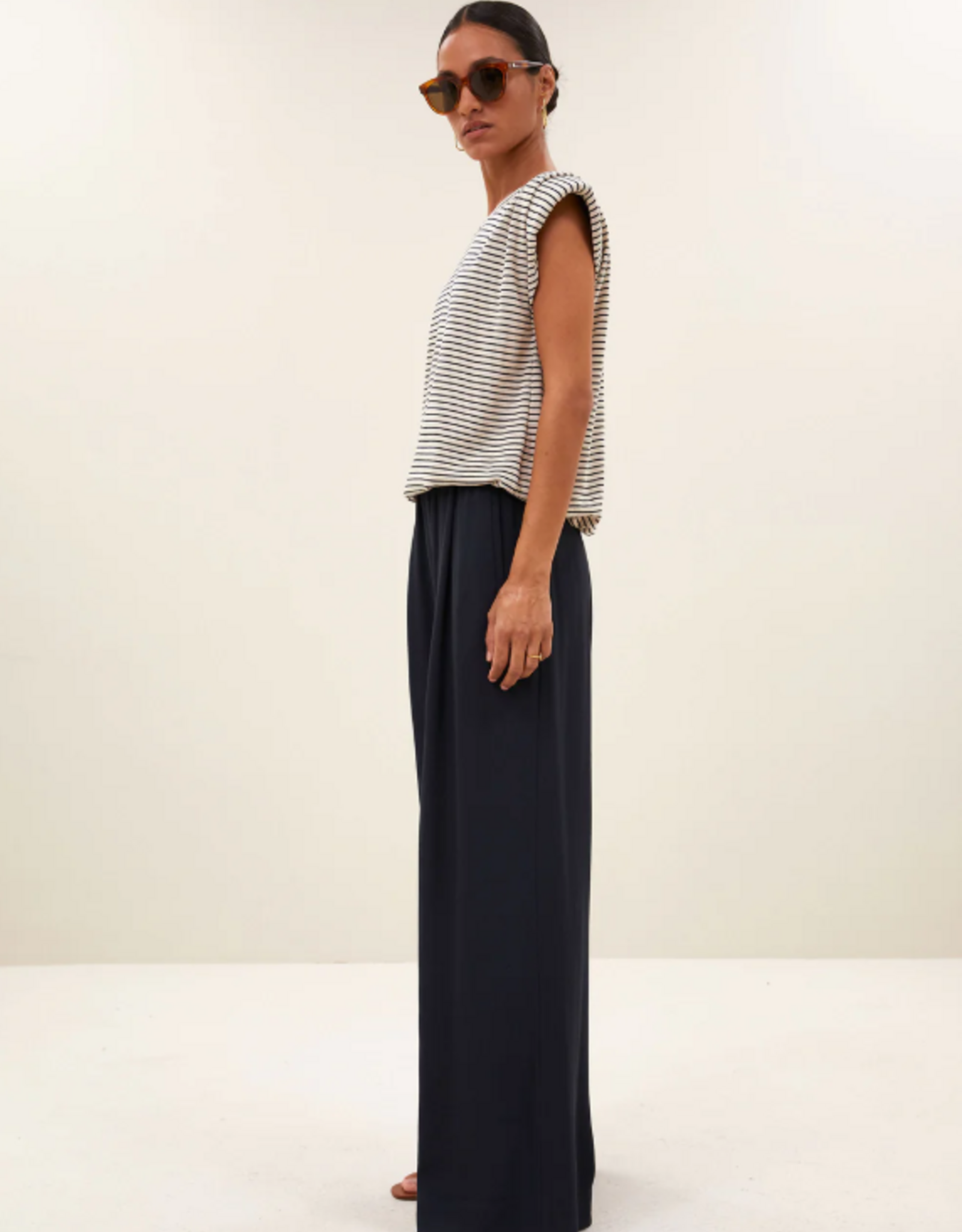 By Bar Nilou Small Stripe Top Admiral Blue