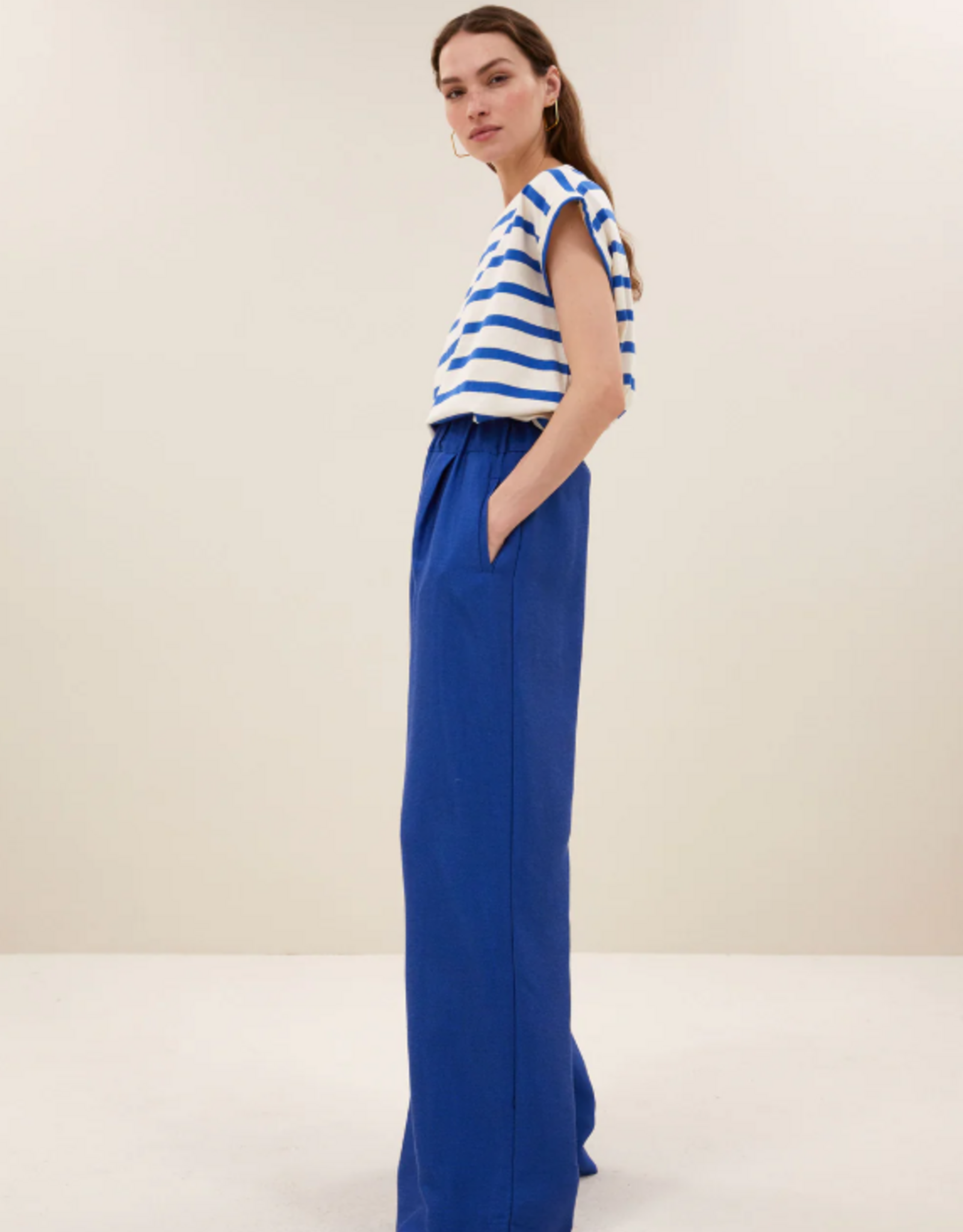 By Bar Tobi Stripe Top Azul Blue