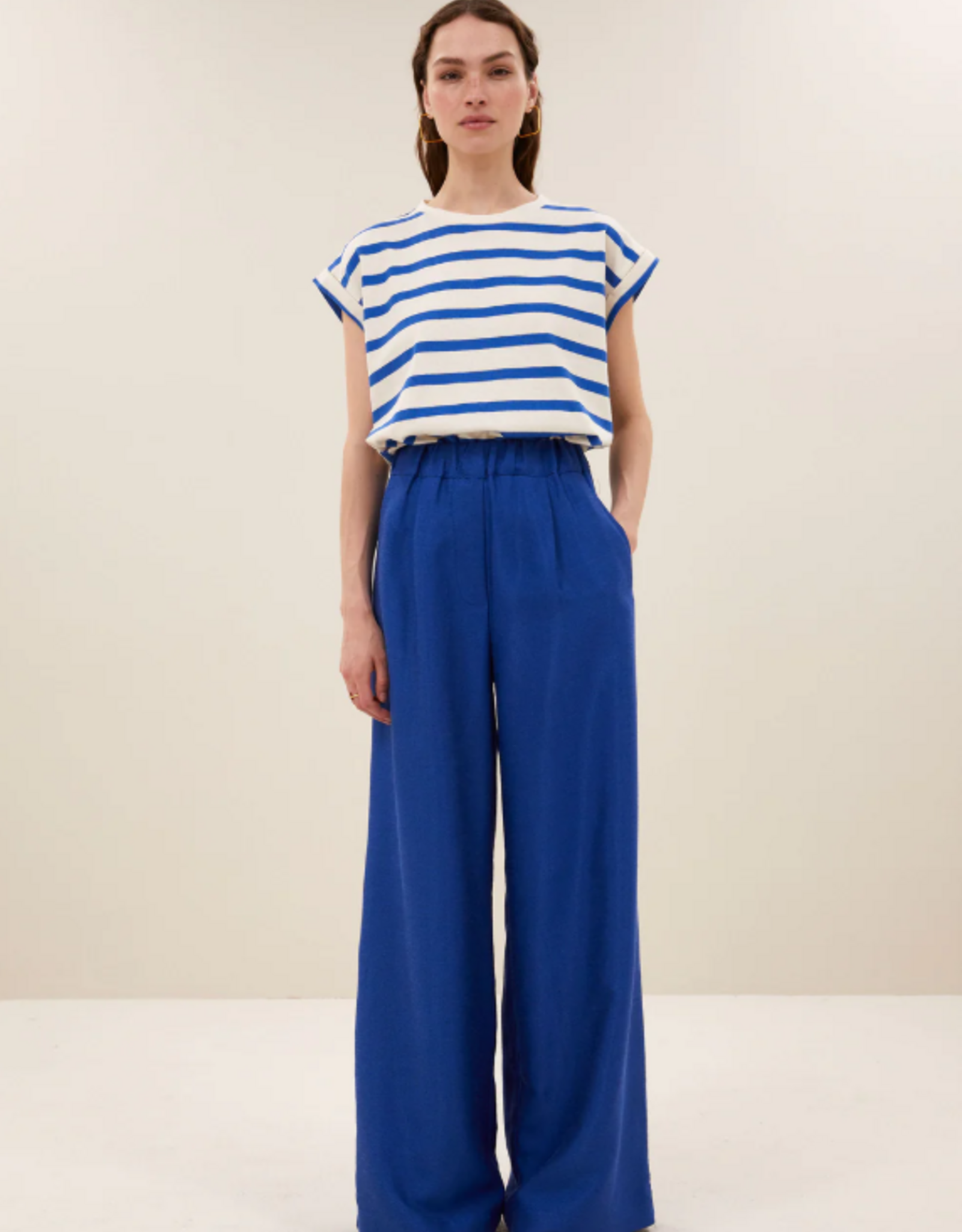 By Bar Tobi Stripe Top Azul Blue