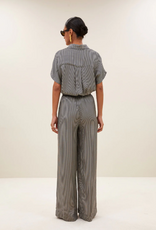 By Bar Benji Silky Stripe Pants Jet Black