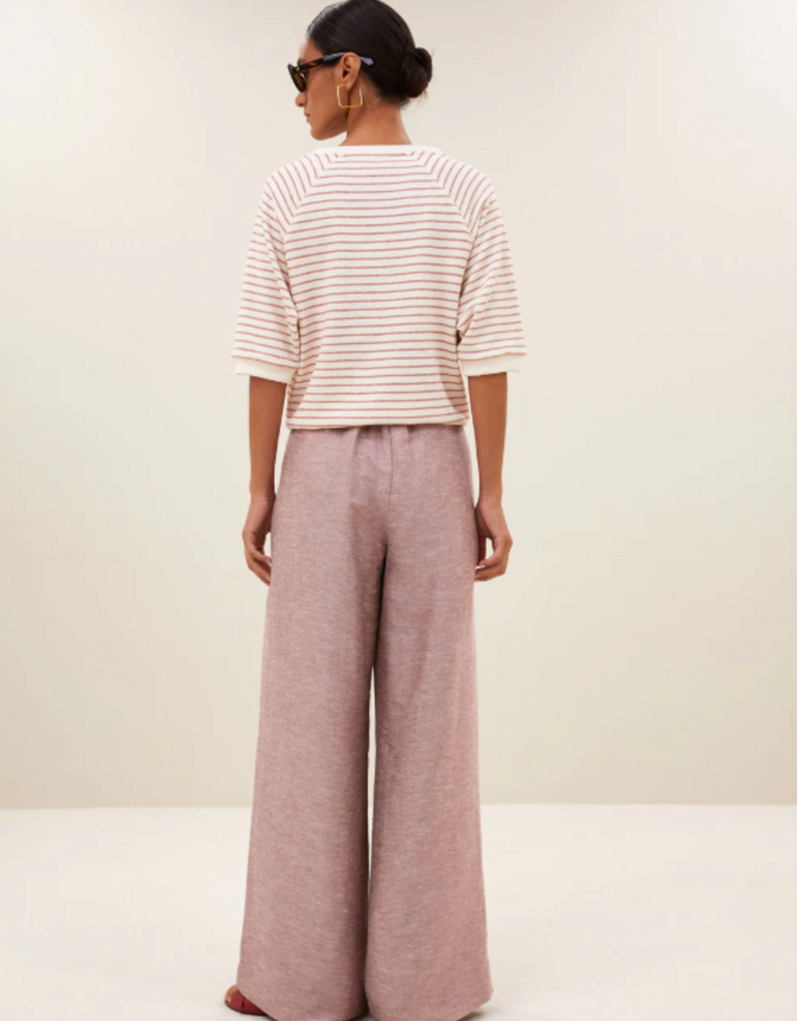 By Bar Neva Heavy Jersey Stripe Top Sunset Rose