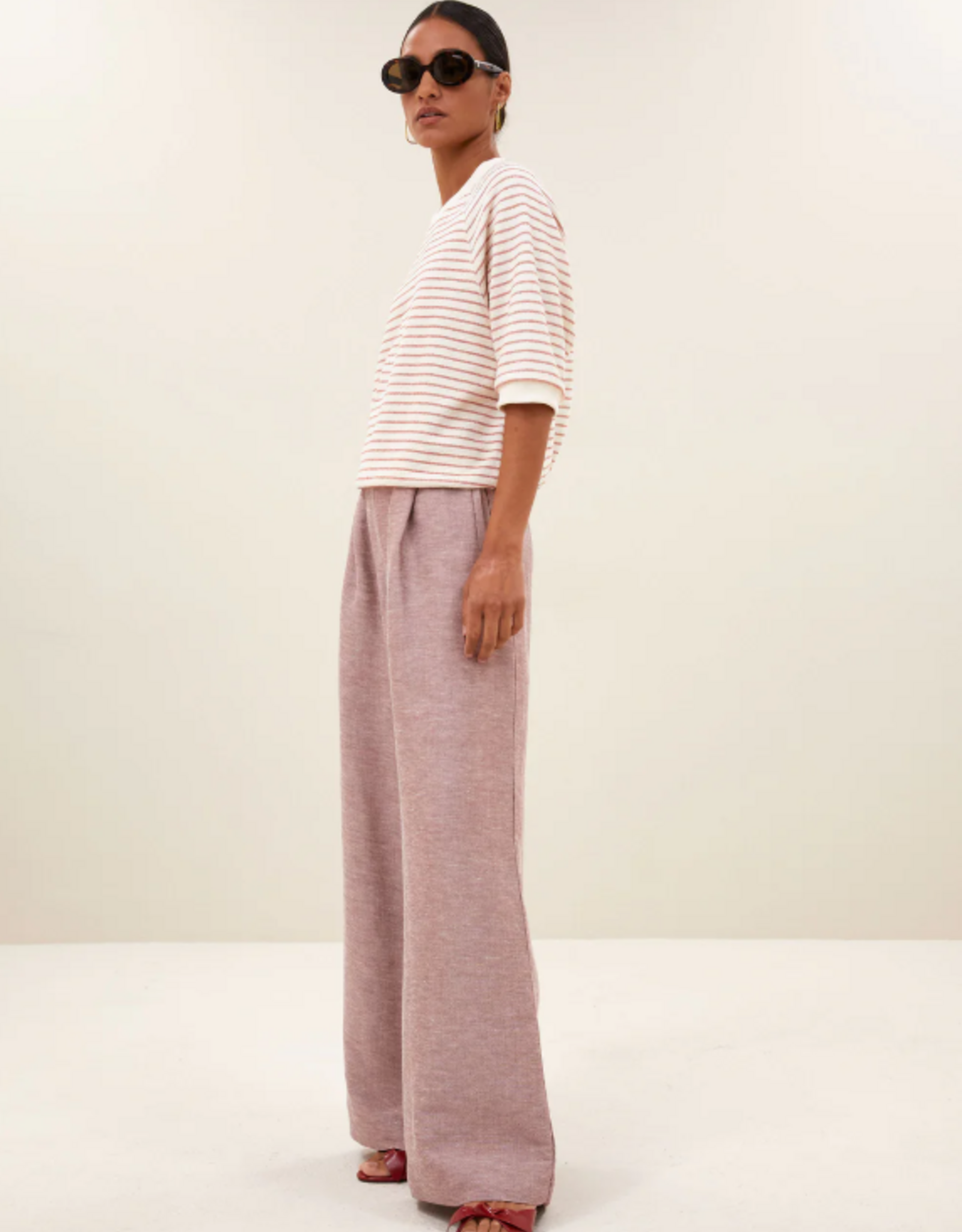 By Bar Neva Heavy Jersey Stripe Top Sunset Rose