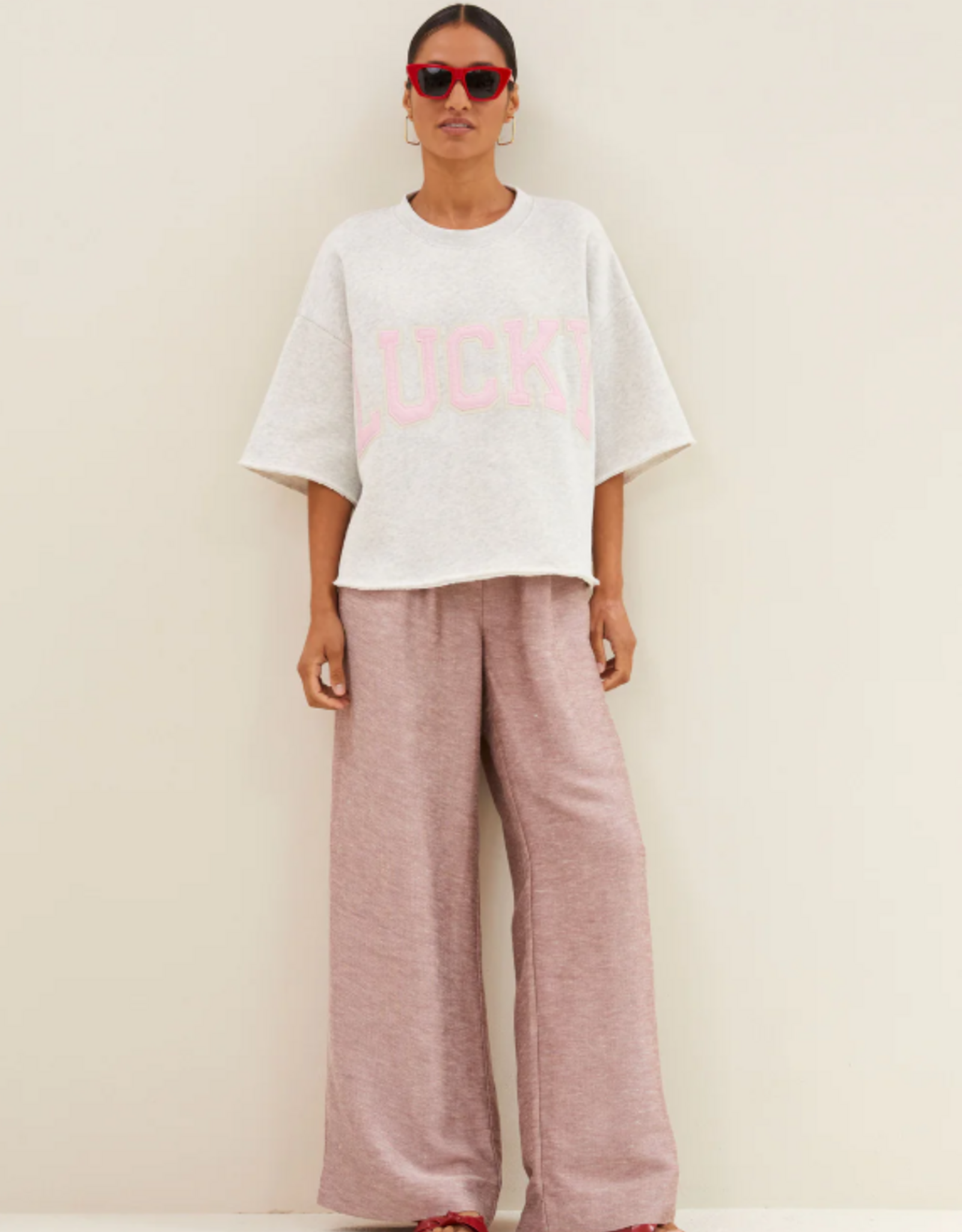 By Bar Willow Lucky Top Light Grey Melee