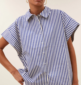 By Bar Pixie Blue Stripe Blouse Dark Blue