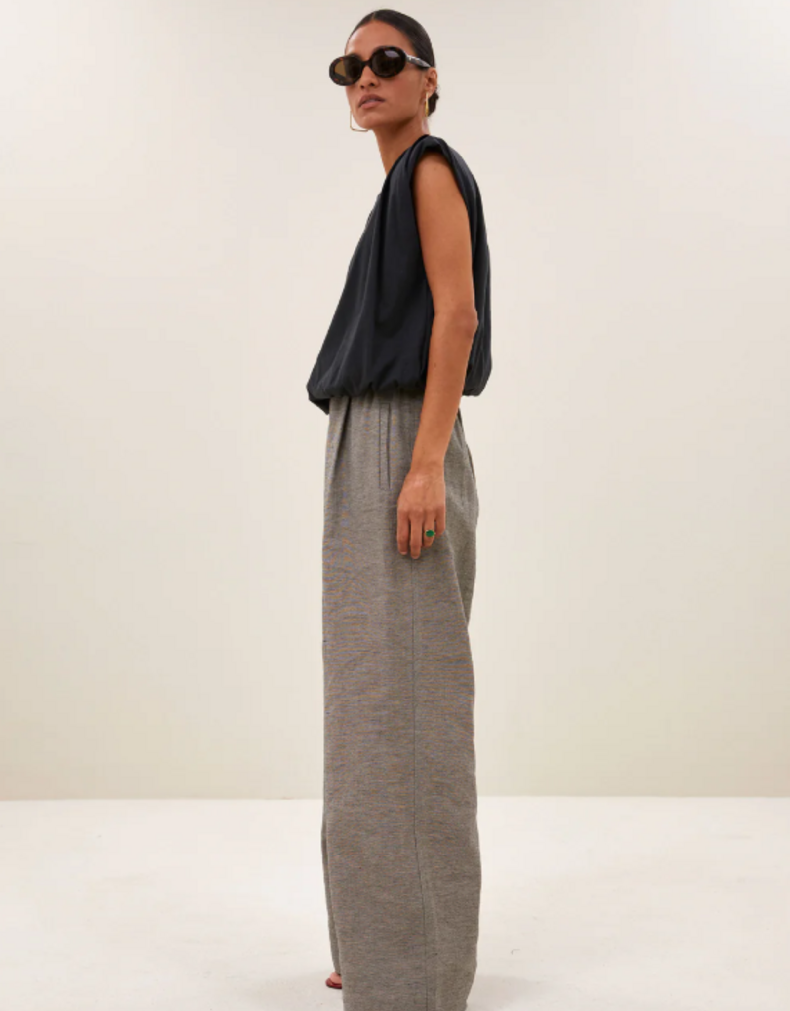 By Bar Nilou Jersey Top Jet Black