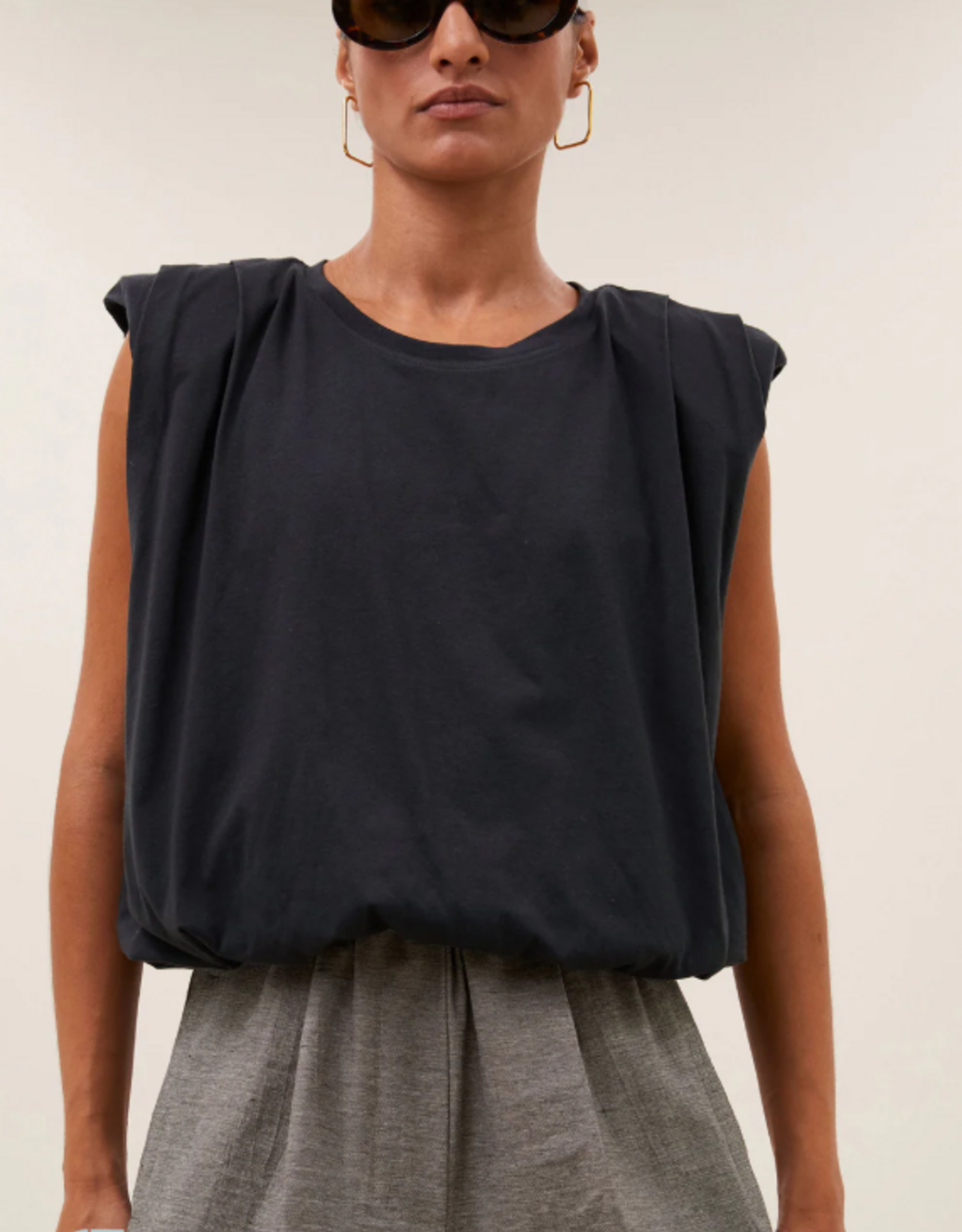 By Bar Nilou Jersey Top Jet Black