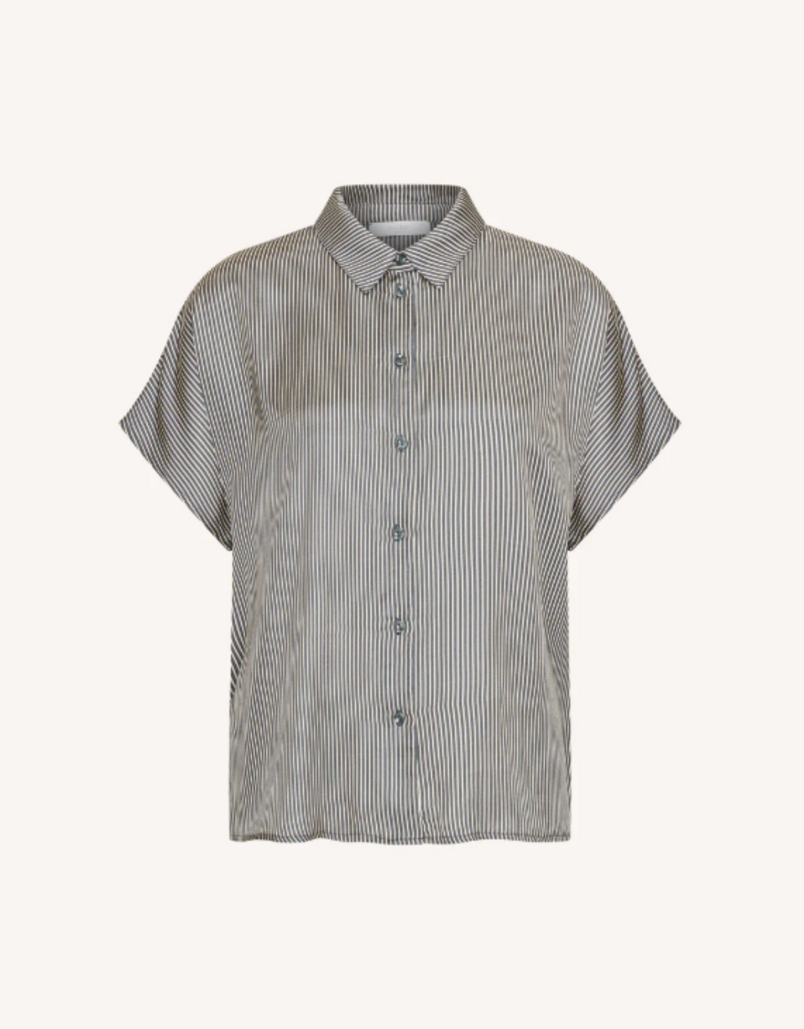 By Bar Barley Silky Stripe Blouse Jet Black