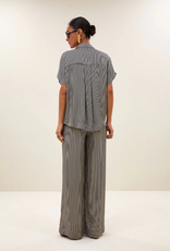 By Bar Barley Silky Stripe Blouse Jet Black