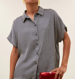 By Bar Barley Silky Stripe Blouse Jet Black