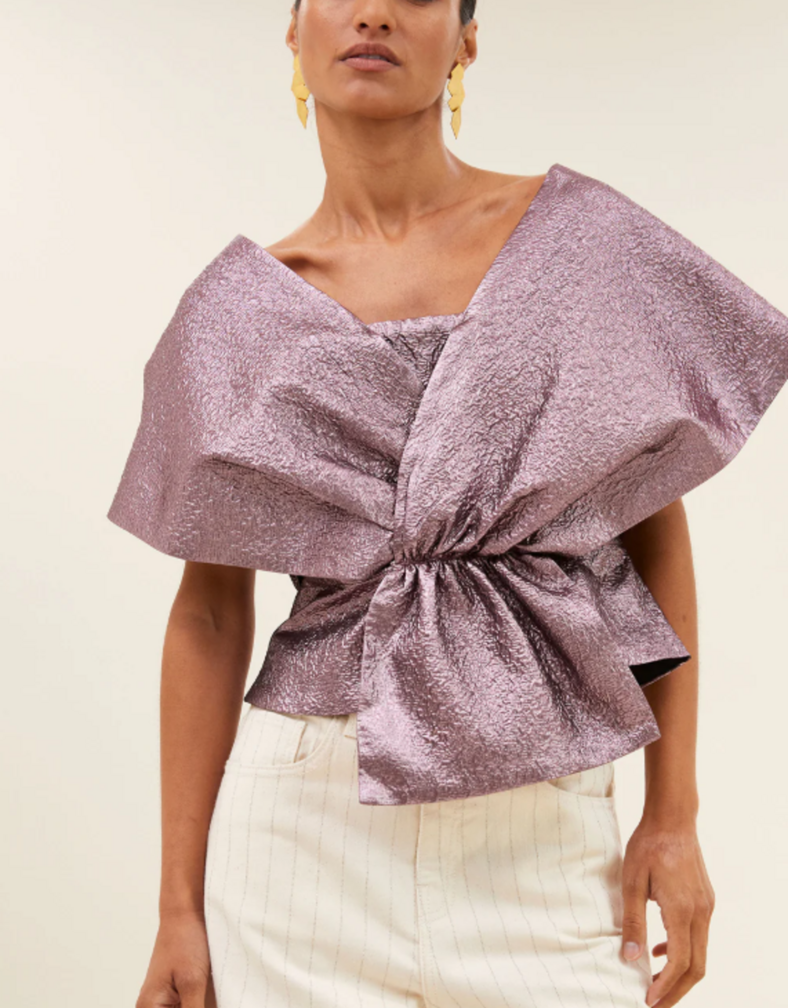 By Bar Simone Metallic Top Dusty Lilac