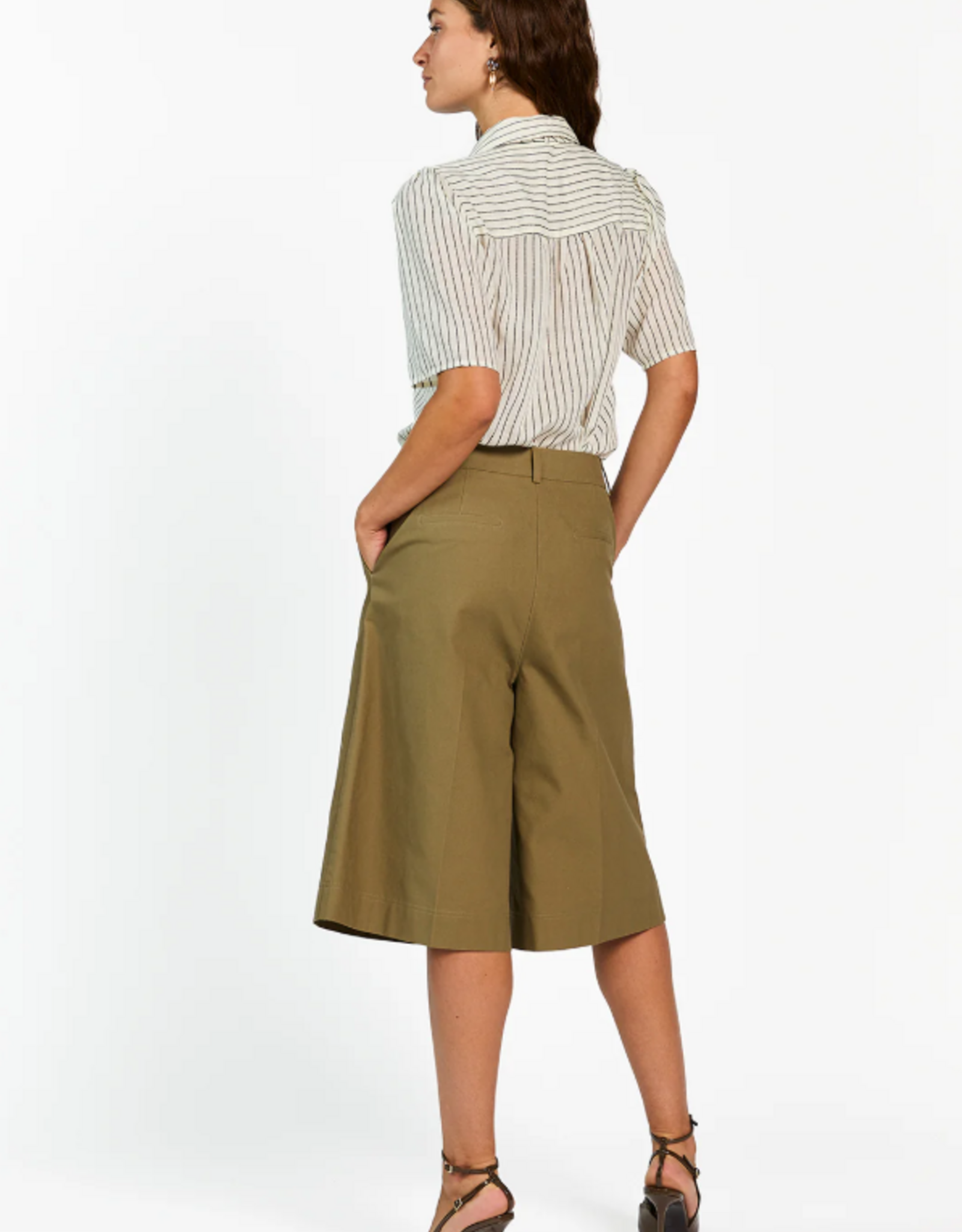 Aaiko Veronne Stripe Tie Blouse Les Blancs