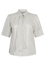 Aaiko Veronne Stripe Tie Blouse Les Blancs