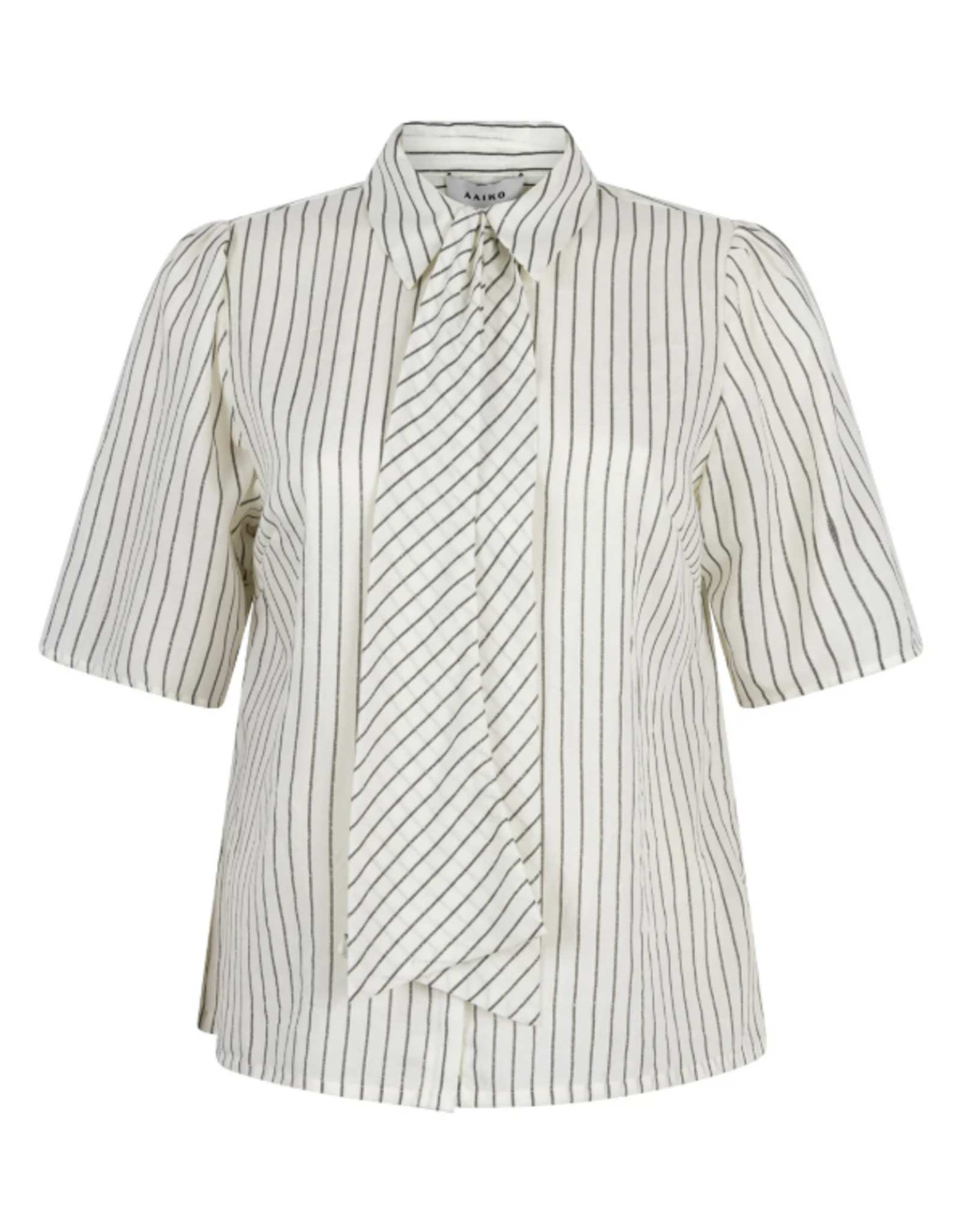Aaiko Veronne Stripe Tie Blouse Les Blancs