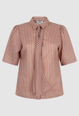 Aaiko Veronne Stripe Tie Blouse Pomegranate