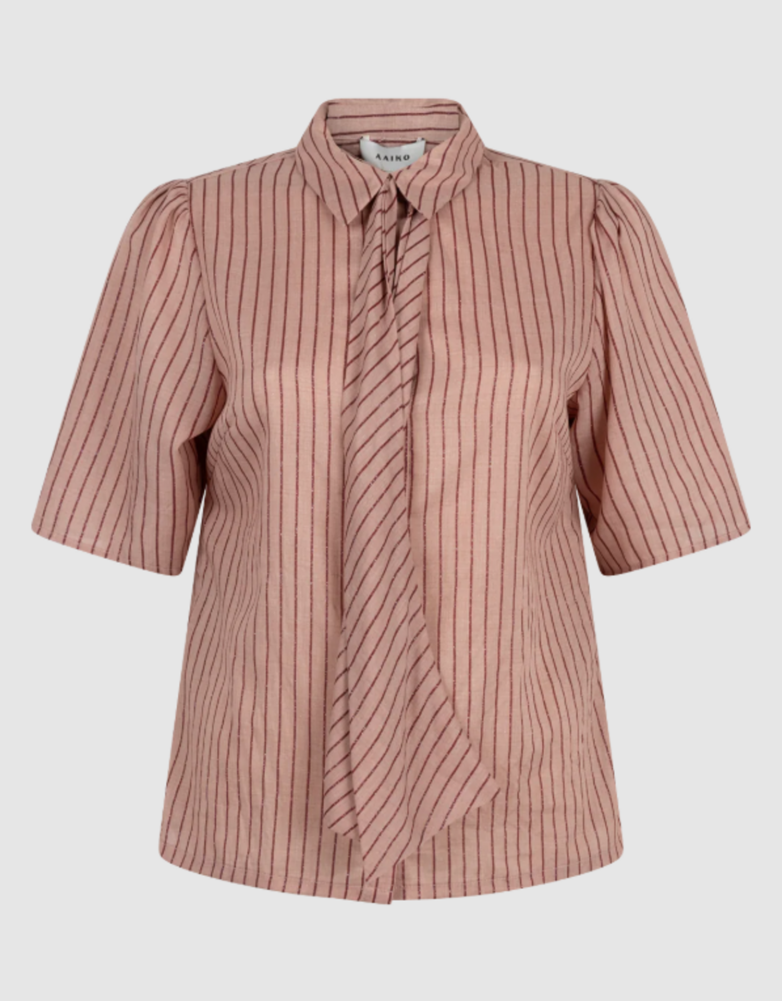 Aaiko Veronne Stripe Tie Blouse Pomegranate