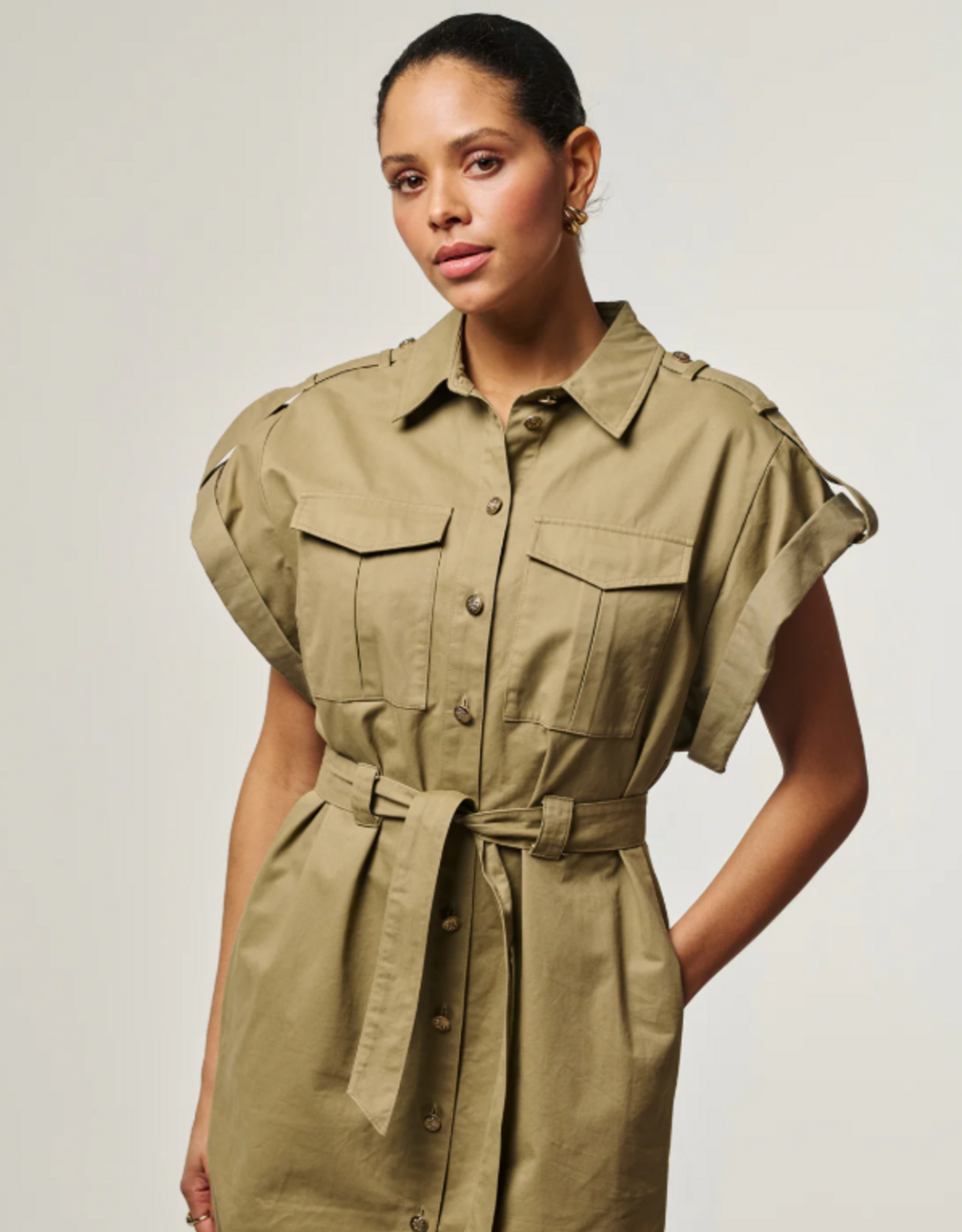 Aaiko Joyce Dress Light Khaki