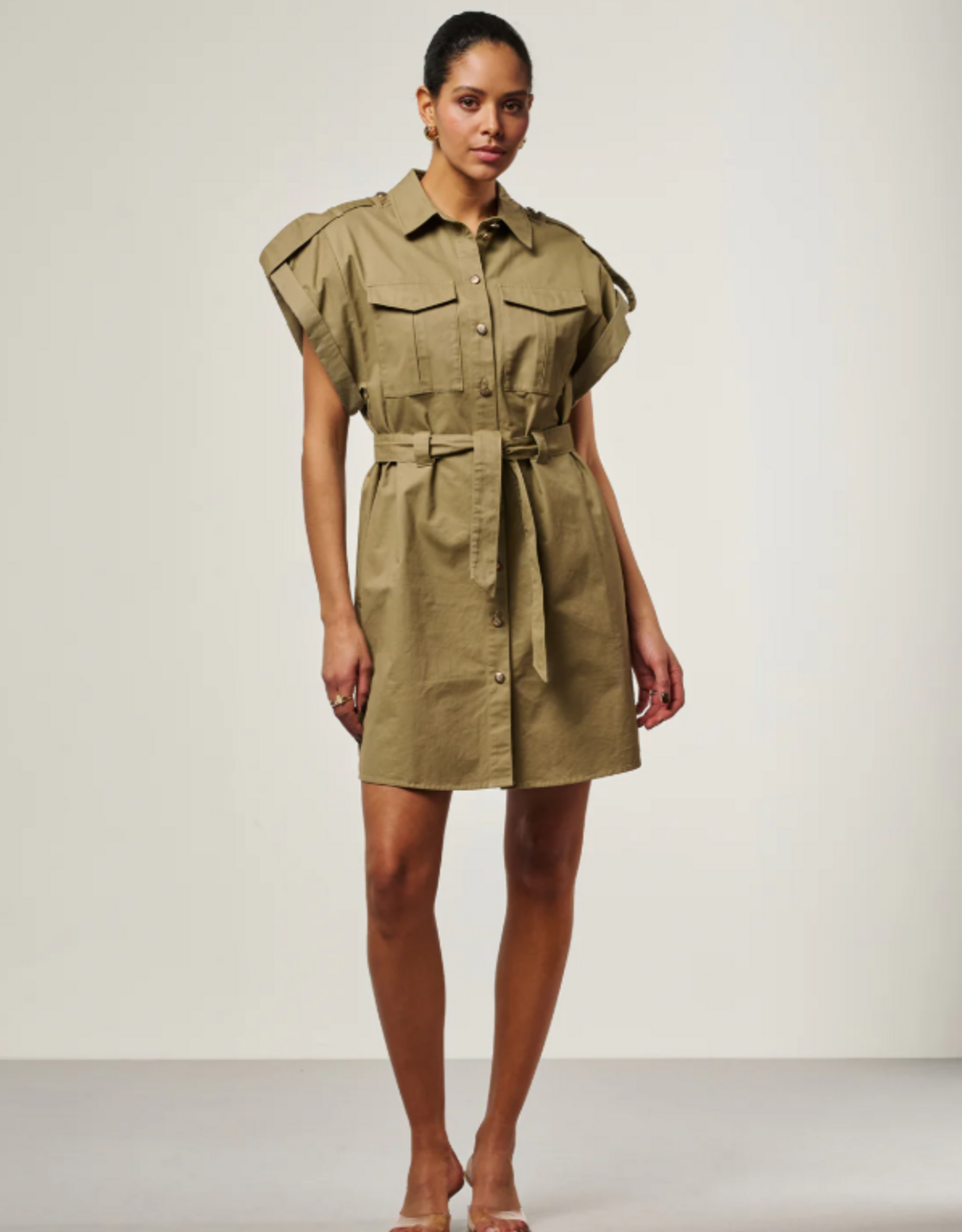 Aaiko Joyce Dress Light Khaki