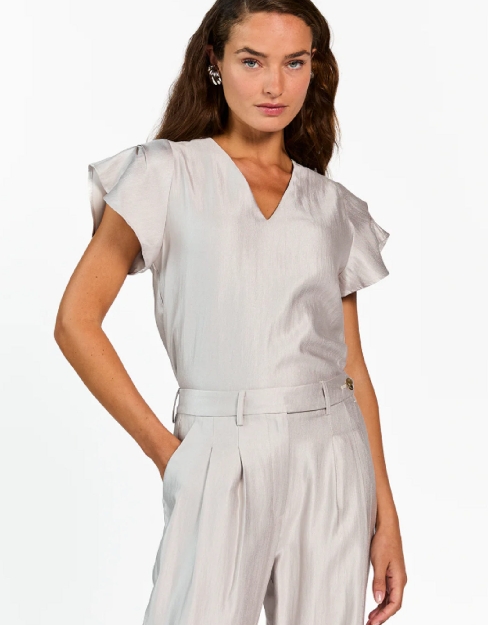 Aaiko Minny Shimmery Top Silver