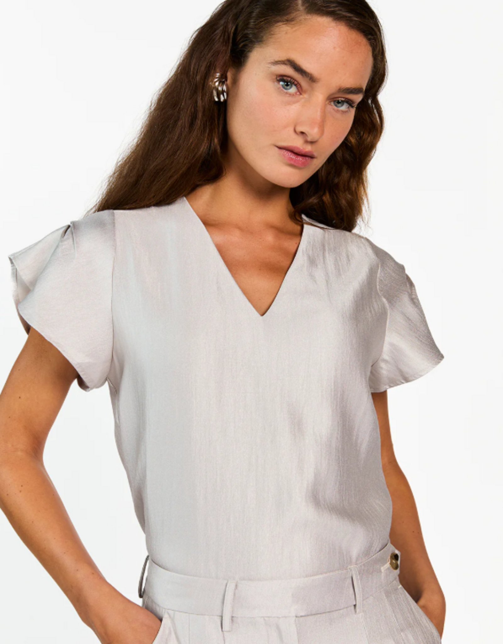 Aaiko Minny Shimmery Top Silver