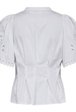 Co'Couture Poppy Emb SS V-Shirt White