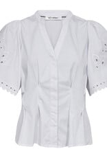 Co'Couture Poppy Emb SS V-Shirt White