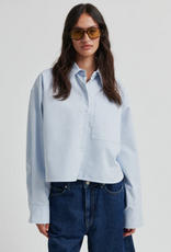 Second Female Joza Cropped Shirt Light Blue Denim