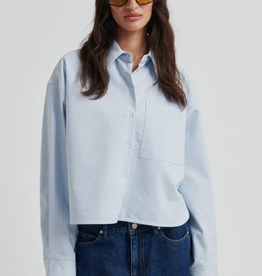 Second Female Joza Cropped Shirt Light Blue Denim