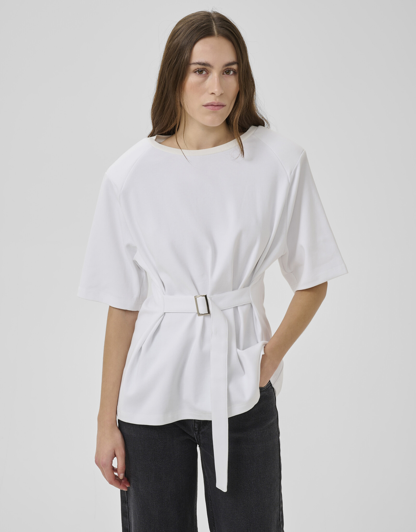 My Essential Wardrobe Apir Belt Tee Snow White