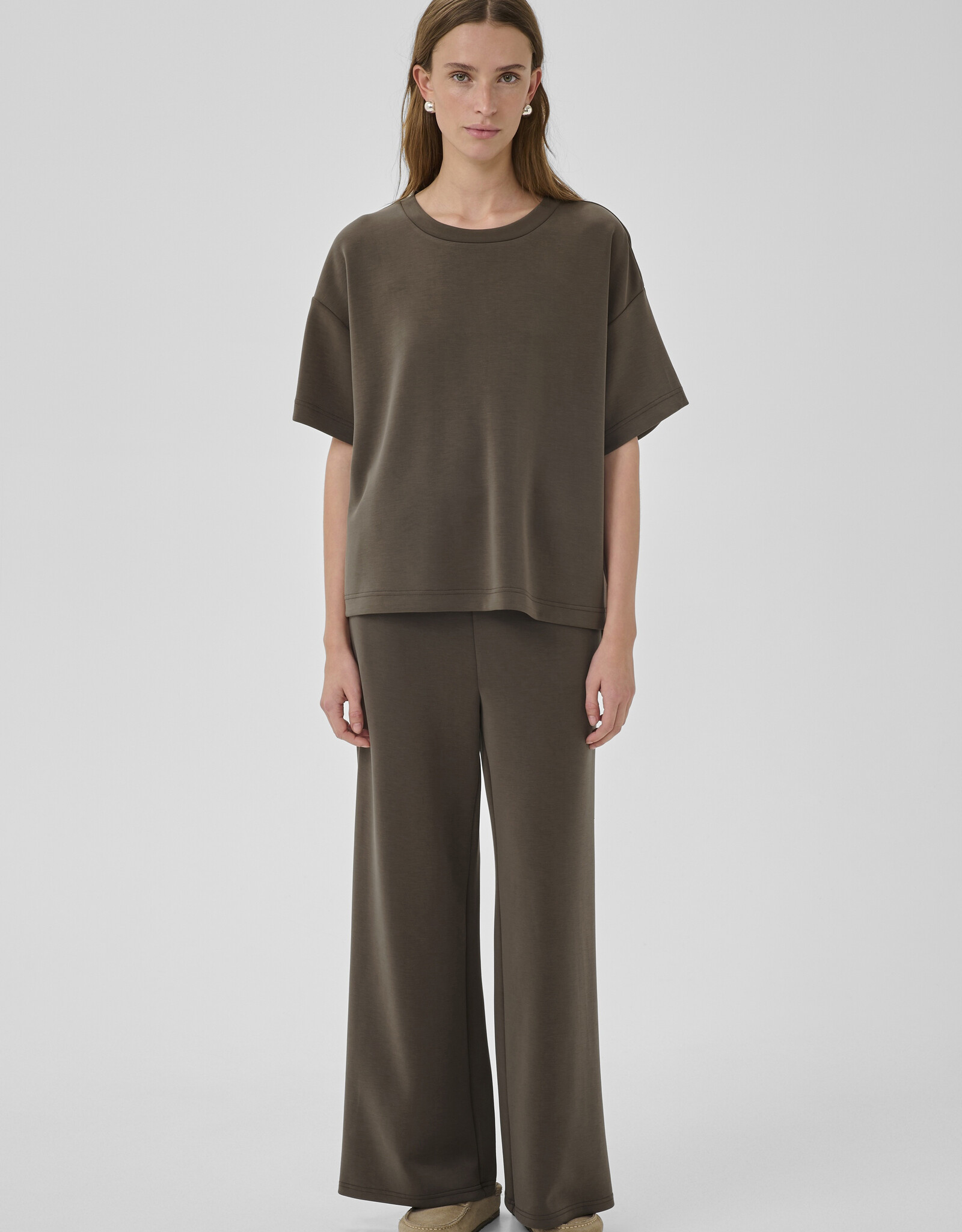 My Essential Wardrobe Helle Wide Pant Long Major Brown