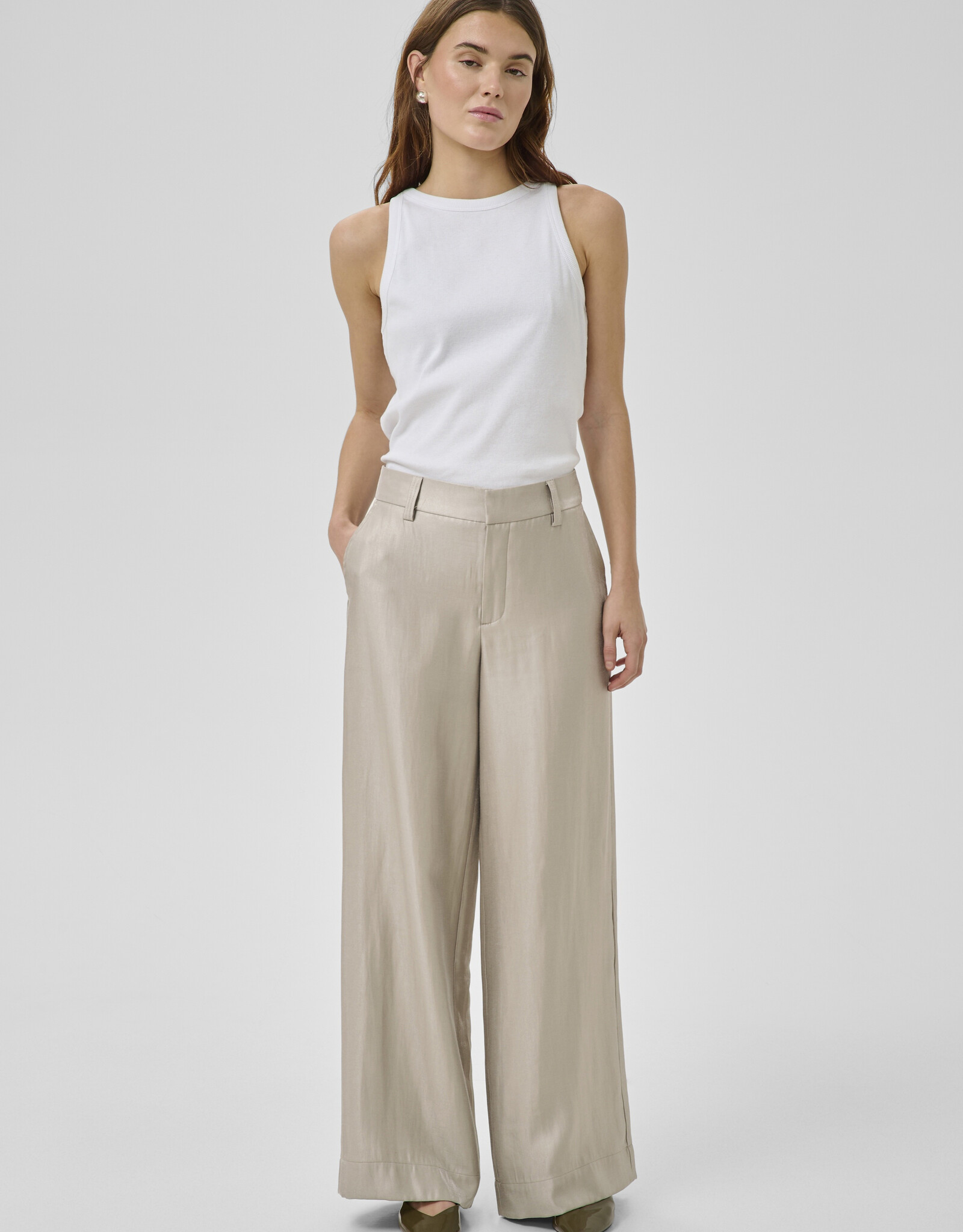 My Essential Wardrobe Shine Wide Pant Long Moonstruck