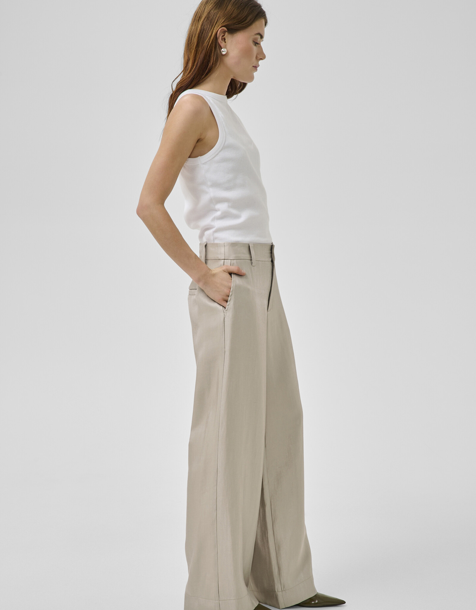 My Essential Wardrobe Shine Wide Pant Long Moonstruck