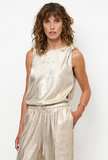 Dante 6 Aurora Embellished Metallic Top Porcelain Beige