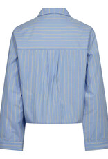Co'Couture Simo Stripe Button Shirt Pale Blue