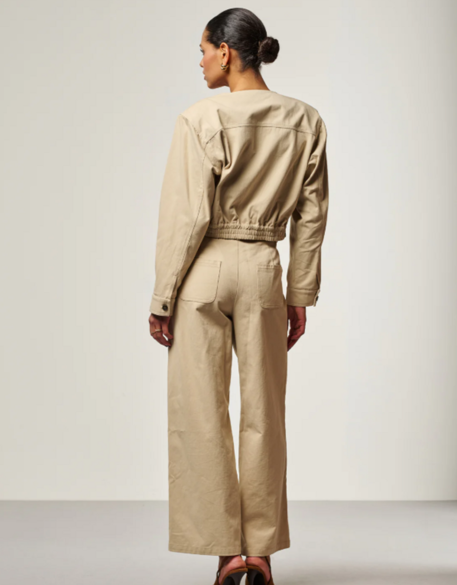 Aaiko Jael Twill Trousers Chalk