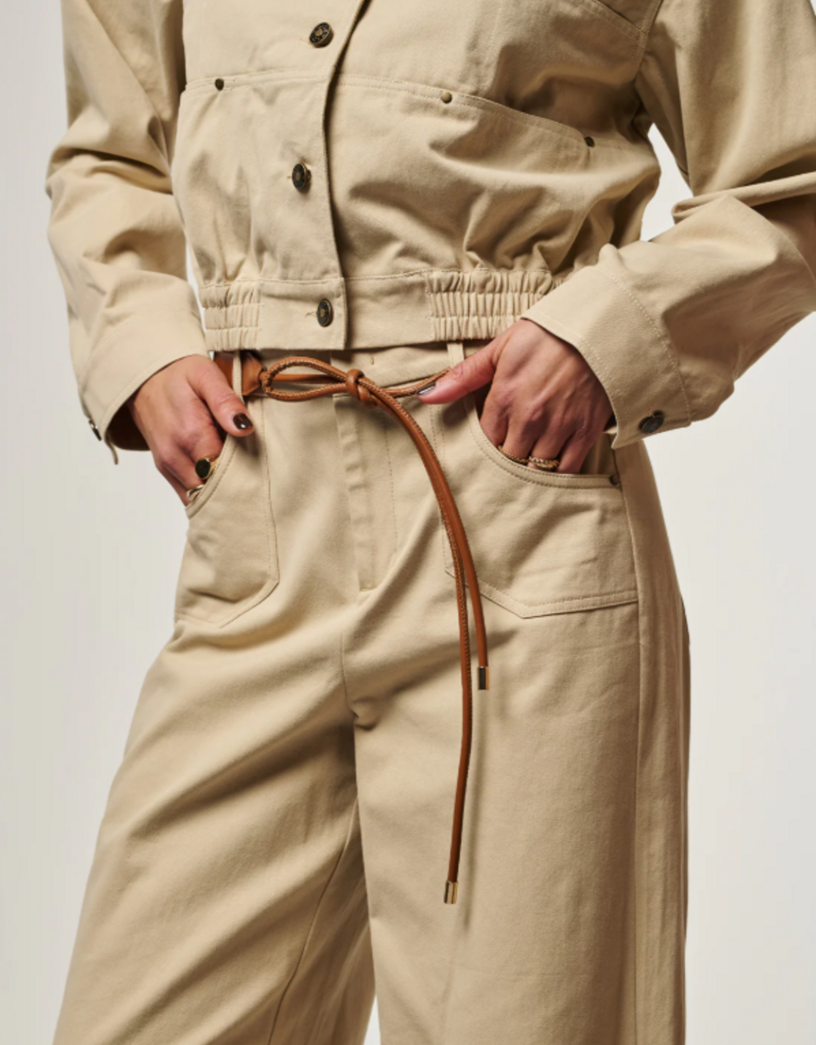 Aaiko Jael Twill Trousers Chalk