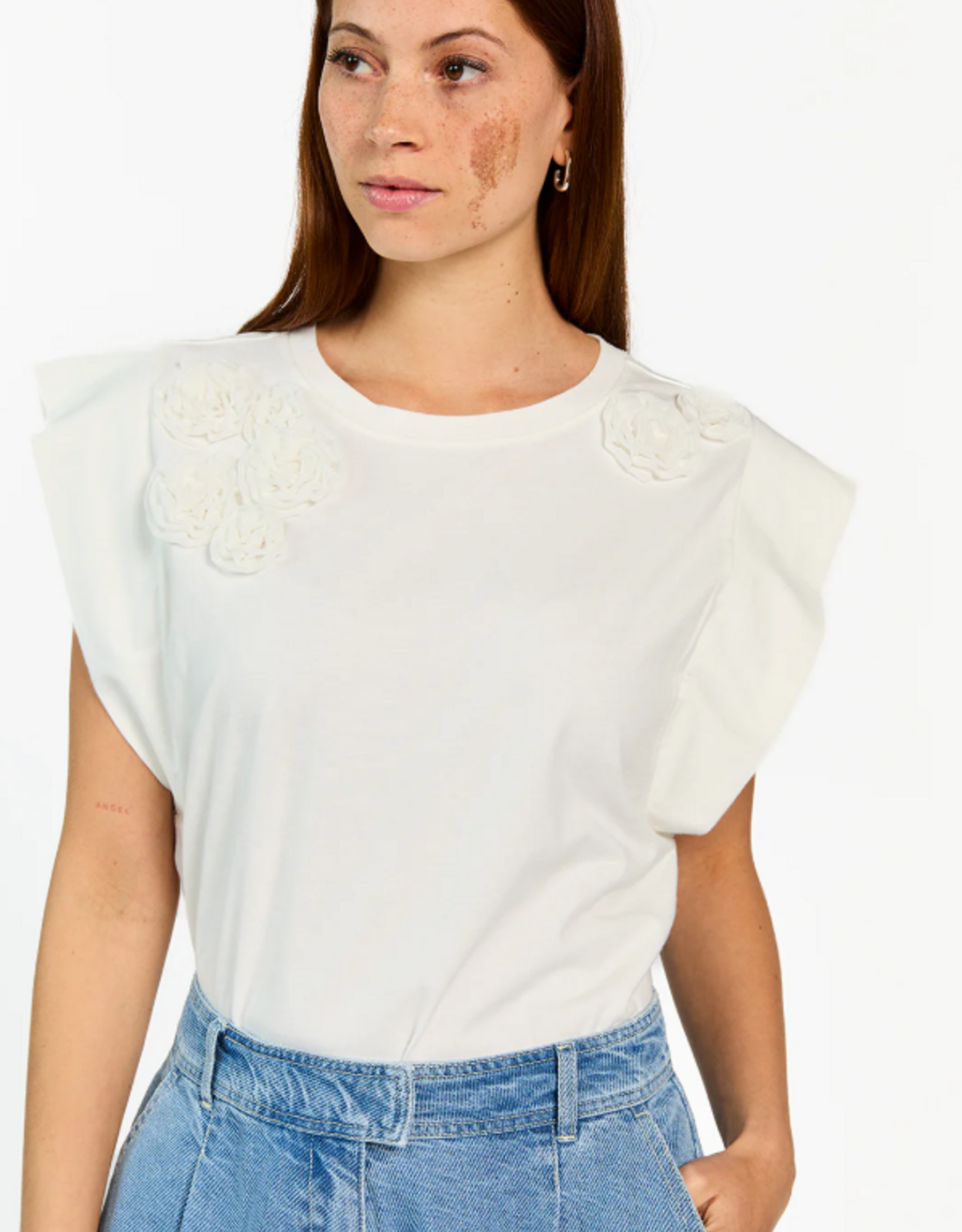 Aaiko Cora Flower Top Les Blancs