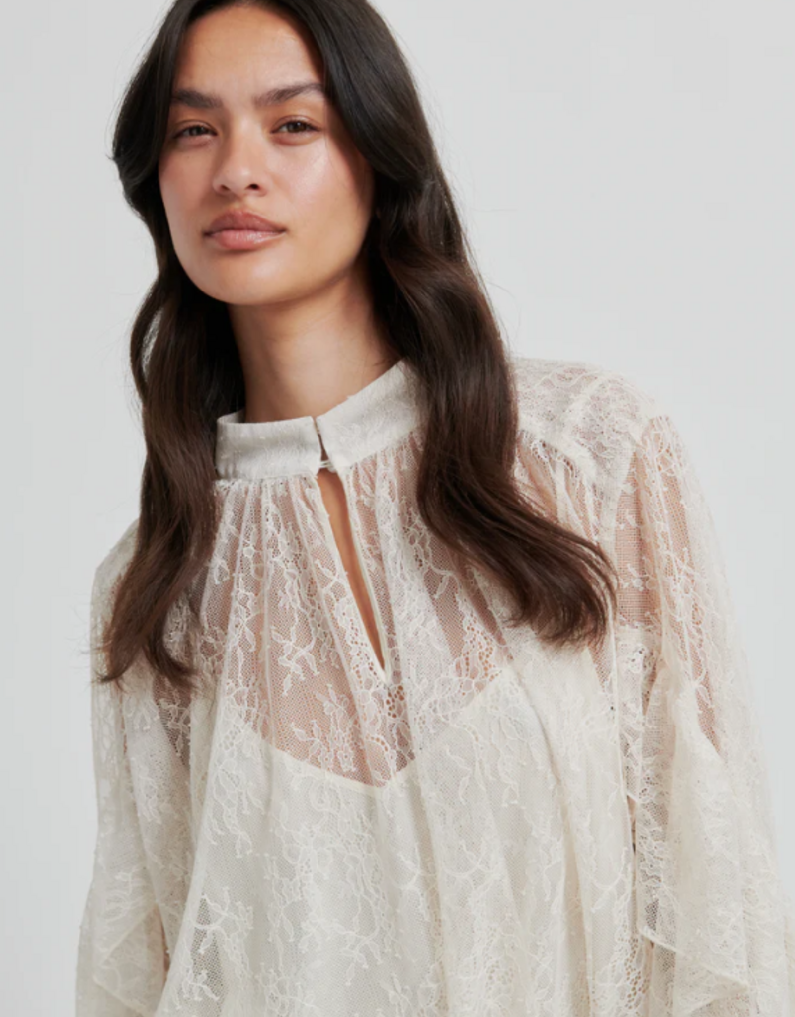 Second Female Sybell Lace Blouse Soft Beige
