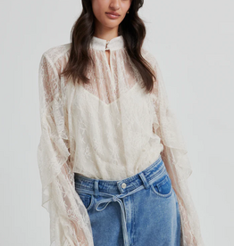 Second Female Sybell Lace Blouse Soft Beige