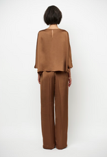 Dante 6 Risette Flowing Satin Top Mocha Mousse