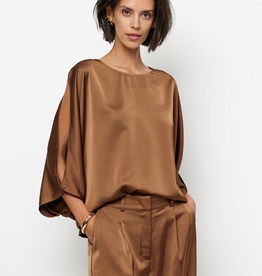 Dante 6 Risette Flowing Satin Top Mocha Mousse