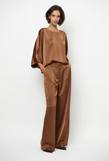 Dante 6 Risette Flowing Satin Top Mocha Mousse