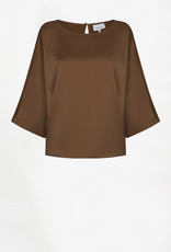 Dante 6 Risette Flowing Satin Top Mocha Mousse