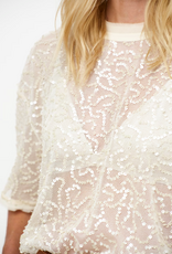 Dante 6 Zaira Sequins Net Top Butter Cream