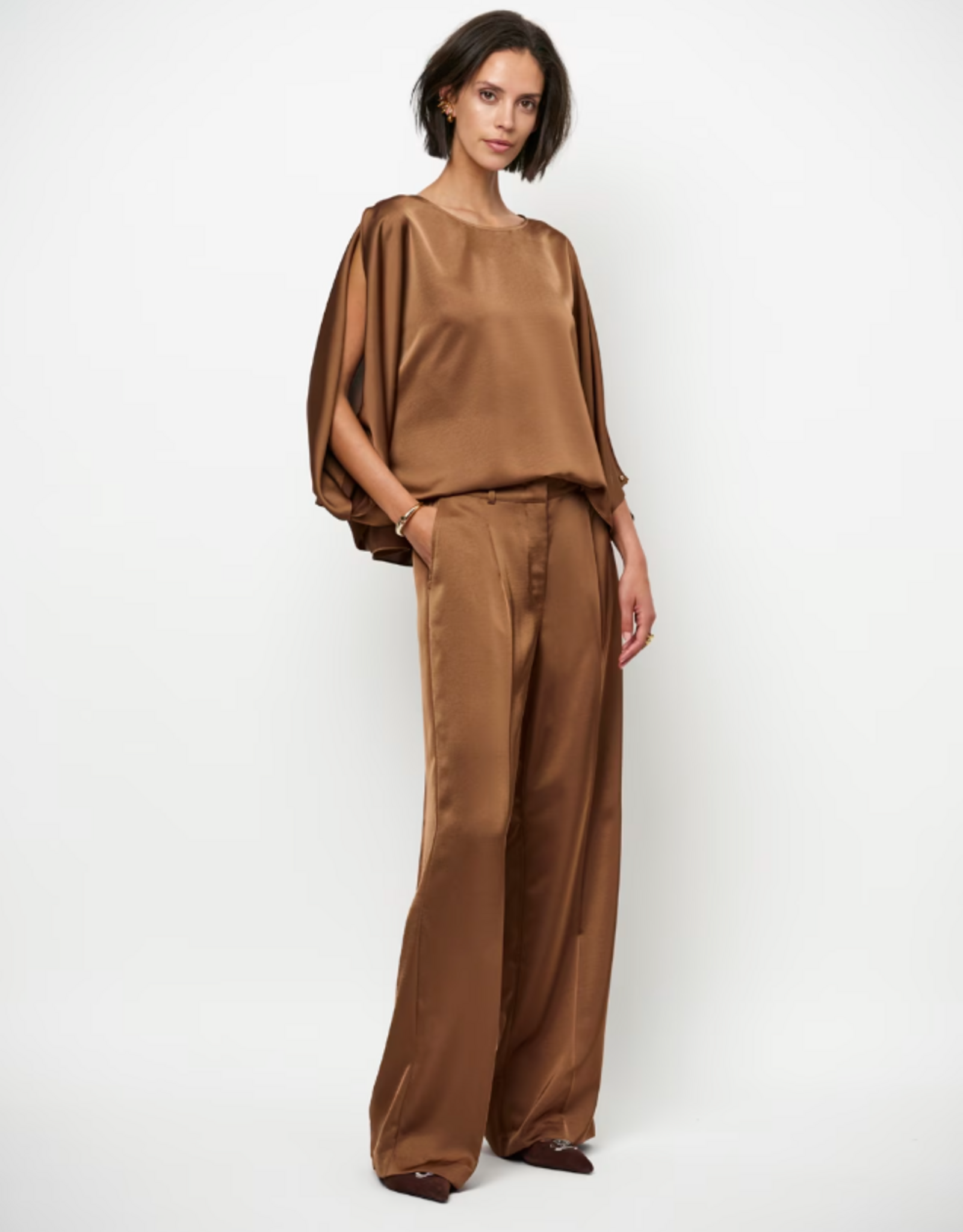 Dante 6 Jules Satin Smart Pants Mocha Mousse